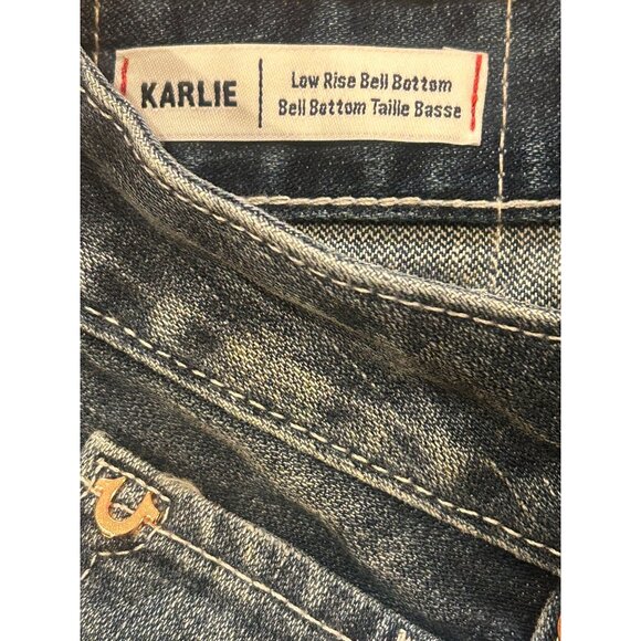 True Religion Karlie Low Rise Bell Bottom Crop Women's Size 26 Blue Jeans NWT - Picture 6 of 8